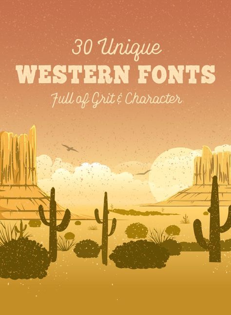 30 Unique Western Fonts Full of Grit & Character It’s no wonder that old style Western fonts are still in great demand today. Not just when you want to evoke that ol’ Wild West feel, but also when you need your designs to stand out. Whether you’re working on branded posters or custom logos, trust on Western fonts to save the day. #westernfont #font #ad Western Script Font, Western Typography Design, Western Canva Fonts, Western Packaging, Western Lettering, Western Graphic Design, Western Typography, Cowboy Font, Livestock Branding