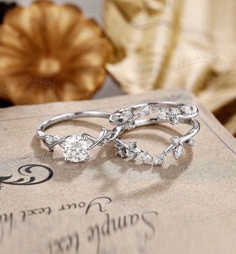 Love is a journey. Start yours with a beautiful wedding ring set from Amazon. Vine Wedding Ring, Enhancer Ring, Pretty Engagement Rings, Dream Wedding Ring, Twig Engagement Ring, Enhancer Wedding Band, Moissanite Engagement Ring Set, Cute Engagement Rings, Future Engagement Rings