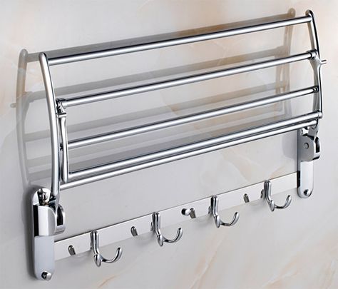 Swivel Towel Shelf with Robe Hooks 2211 Rustic Interior Design Bathroom, Towel Rack Ideas, Bathroom Wall Decor Diy, Bathroom Tile Diy, Bathroom Shelves For Towels, Small Bathroom Colors, Shelf Corner, Small Bathroom Renovations, Art Nouveau Furniture