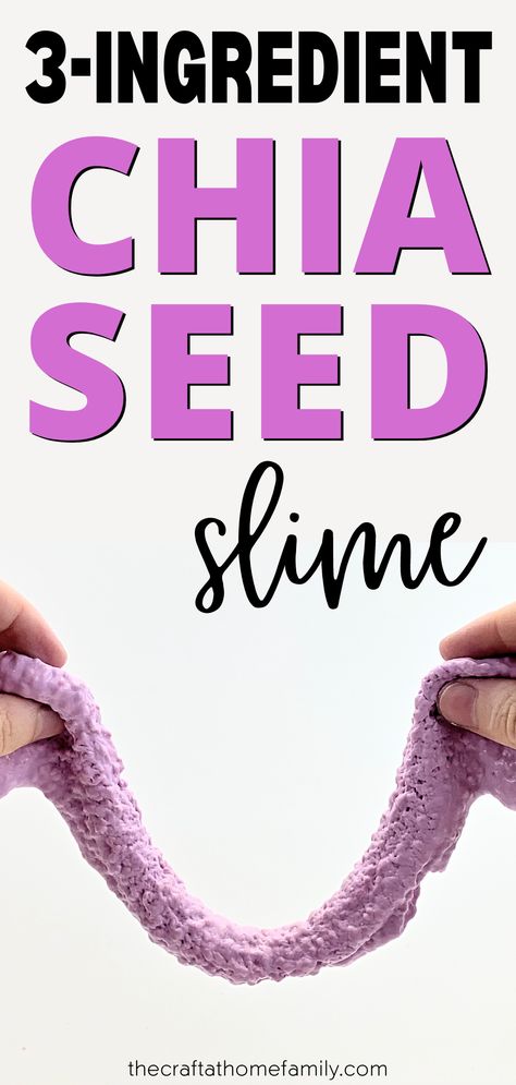 Picture of 2 hands holding up purple slime, with the words "3-Ingredient Chia Seed Slime" Chia Seed Slime, Cornstarch Slime, Edible Slime Recipe, I Lost 100 Pounds, Edible Slime, Easy Slime Recipe, Healthy Food Guide, Homemade Slime, Healthy Food Facts