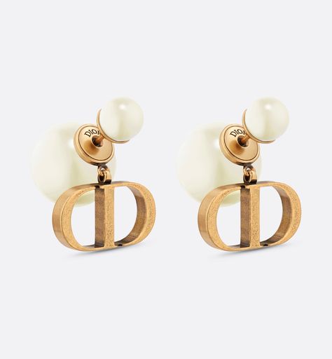 Dior Tribales Earrings Antique Gold-Finish Metal with White Resin Pearls | DIOR Dior Headquarters, Bracket Stacks, Rich Brands, Dior Earrings Pearl, Dior Pearl Earrings, Dior Jewelry Earrings, Christian Dior Jewelry, Christian Dior Earrings, Cash Cow