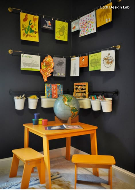 How many of you are frustrated with your ability to organize your kids' bedrooms? I researched far and wide on the internet to pull together these 20 Amazing Organized Kids Bedroom Ideas! Meant to inspire all of us! Diy Kids Art Display, Studio Seni, Kids Bedroom Organization, Art Display Kids, Art Corner, Kids Artwork, Organization Kids, Toy Rooms, Big Boy Room