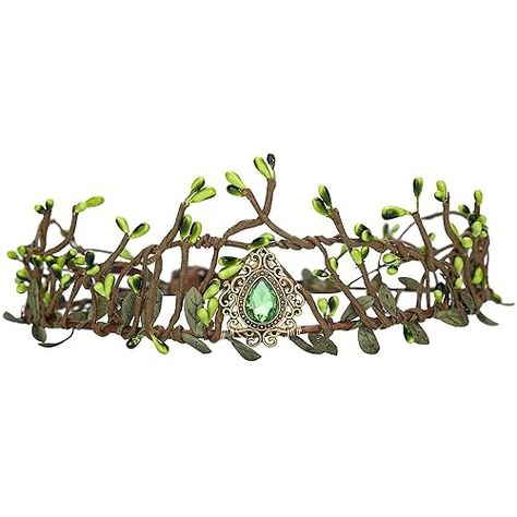 Amazon.com: MOSTORY Handmade Green Woodland Elf Crown - Forest Fairy Headpiece Elven Circlet Medieval Leaf Tiara for Women Girls Renaissance Fair Halloween Cosplay Costume : Handmade Products Midsummer Fairy, Forest Crown, Vine Crown, Woodland Tiara, Fairy Costume Women, Elven Circlet, Elf Crown, Fair Costume, Nature Crown