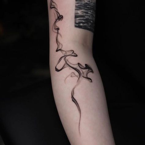 Incense Tattoo, Smoky Tattoo, Smokey Tattoo, Min Tattoo, Abstract Tattoo Ideas, Stick Tattoo, Simple Tattoos For Women, Abstract Tattoo Designs, Peacock Feather Tattoo