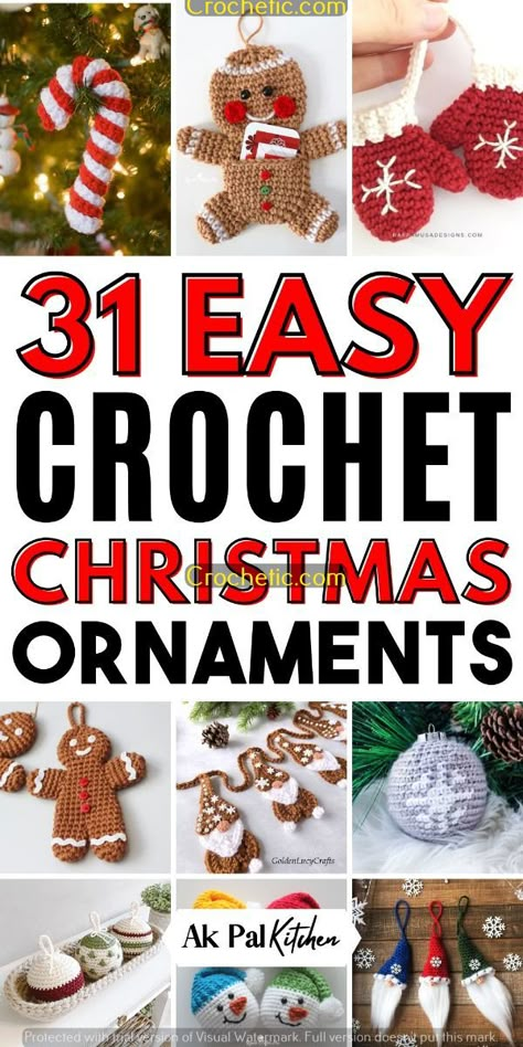 "DIY Crochet Christmas Ornaments: Free Patterns to Try Today" Crocheted Xmas Tree Ornaments, Free Crochet Christmas Tree Ornament Patterns, Crochet Animal Ornaments, Easy Crocheted Christmas Ornaments, Free Crochet Christmas Tree Ornaments, Crochet Christmas Tree Decorations Free, Christmas Gifts To Crochet Free Pattern, Crocheted Christmas Wreath, Free Crochet Xmas Ornaments