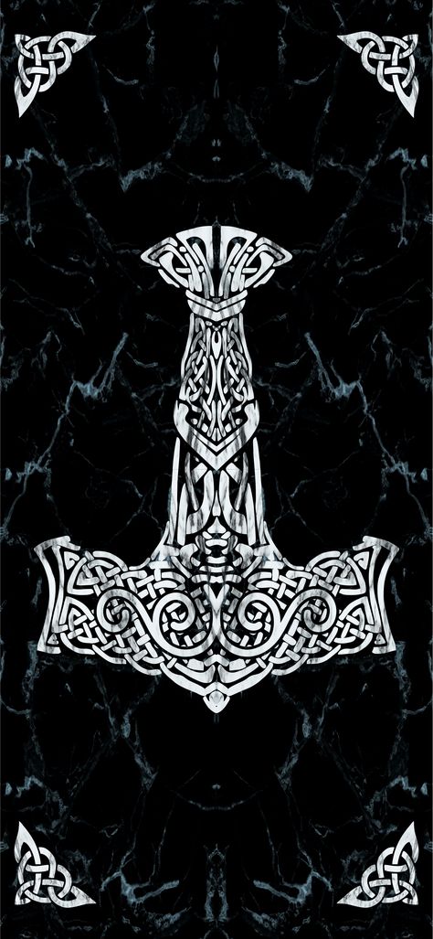 Vikings Wallpaper Pc, Mjolnir Tattoo Norse Mythology, Asatru Wallpaper, Odin Wallpapers, Rune Artwork, Norse Mythology Wallpaper, Mjolnir Tattoo Design, Norse Wallpapers, Mjolnir Wallpaper