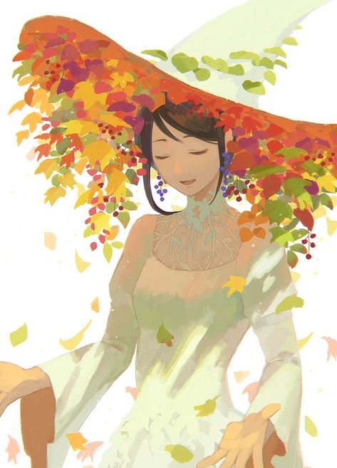 Witch Drawing, Nature Witch, Autumn Witch, Autumn Nature, Arte Sketchbook, Witch Art, Pretty Art, Character Concept, Aesthetic Art