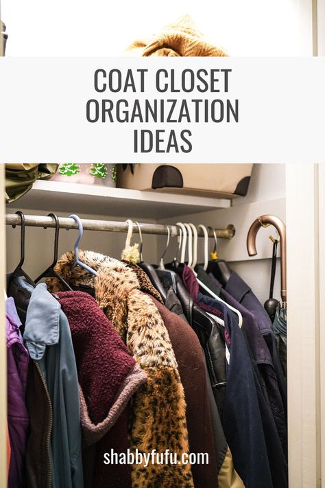 Make the most of your coat closet with these easy organization tips! From hooks to bins, discover clever storage solutions that will keep your entryway tidy and functional. #ClosetOrganization #EntrywayStyle #HomeOrganizationTips Where To Store Jackets, How To Organize Coat Closet, Small Closet Backpack Storage, Hall Closet Organization Ideas Hallways, Organizing Coat Closet, Large Coat Closet Organization, Deep Coat Closet Organization, Hoodie Organization, Hat And Mitten Storage