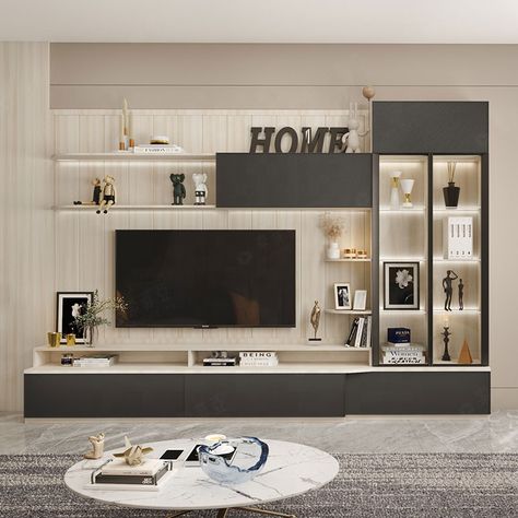 Tv Cabinet Interior Design, Tv Cabinet With Showcase, Showcase With Tv Unit, Tv Socase Design, Tv Unit Showcase, Tv Unit With Glass Cabinet, Tv Unit With Showcase Design, Tv Unit With Showcase, Tv Cabiney