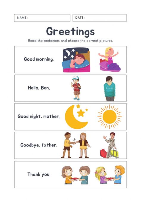 Greetings online worksheet for PPKIP. You can do the exercises online or download the worksheet as pdf. Polite Greetings Worksheet, Greetings And Polite Expressions Worksheet For Kindergarten, Greeting Worksheet English, Greeting Activities For Preschool, Greeting Worksheet For Kids, Greetings Worksheets For Kindergarten, Greetings Kindergarten, Greetings Worksheets For Kids, Greetings Activities For Kids