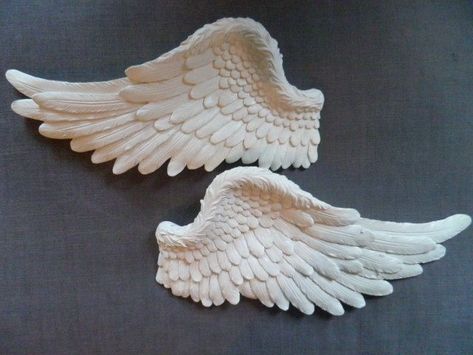 Alas Tattoo, Clay Angel, Diy Angels, Angel Wings Wall, Cardboard Painting, Wings Art, White Angel, Beautiful Angel, Toy Art