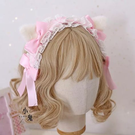 Sylveon Cosplay, Clothing Kawaii, Cat Headband, Hairpin Lace, Cat Ears Headband, Sweet Cat, Lace Headband, Japanese Sweet, Kawaii Cosplay