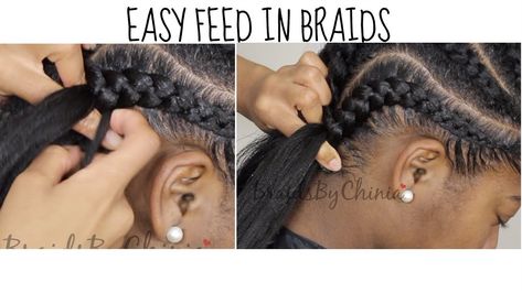 DETAILED Easy Feed In Braid Tutorial [Video] - https://blackhairinformation.com/video-gallery/detailed-easy-feed-braid-tutorial-video/ Braids For Black Women Tutorial, Afro Cornrows, Feed In Braids Cornrows, Man Braids, Hazel Hair, Braided Braids, Feed In Braids, Braids Cornrows, Haircut Styles For Women