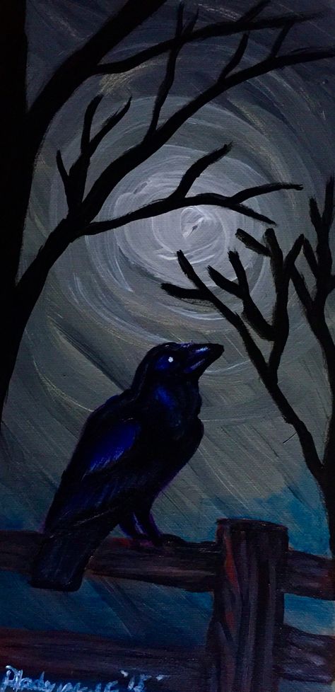 Crow Rock Painting, Raven Painting Simple, Easy Raven Painting, Crow Painting Easy, How To Paint A Crow, Crow Painting Acrylic Easy, Crow Mural, Crow Painting Acrylic, Balloon Paint