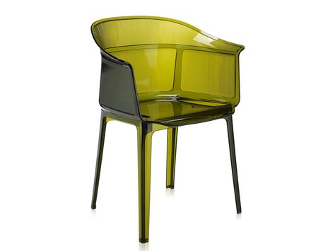 Kartell Papyrus Armchair Bouroullec Brothers, Comfortable Armchair, Dining Room Chairs Modern, Outdoor Armchair, Contemporary Dining Chairs, Plywood Furniture, Vert Olive, Dining Arm Chair, Philippe Starck