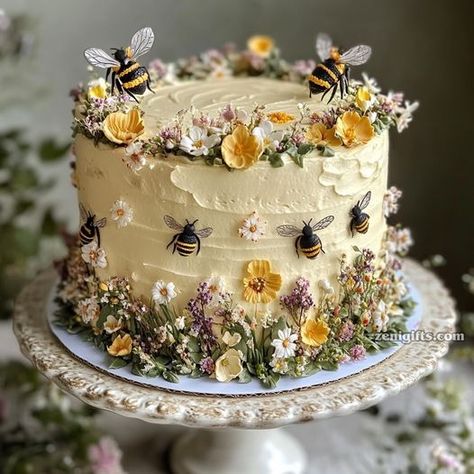 Bolo Vintage, Bee Cake, Bee Cakes, Beautiful Cake, Specialty Cakes, Gorgeous Cakes, Cute Desserts, Love Cake, Fancy Cakes