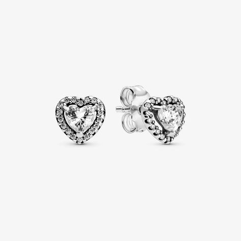 Elevated Heart Stud Earrings | Pandora GB Pandora Heart Earrings Silver, Heart Earrings Pandora, Pandora Silver Necklace, Silver Jewellery Pandora, Silver Jewelry Pandora, Pandora Stud Earrings, Pandora Earring, Pandora Heart Earrings, Cute Silver Earrings