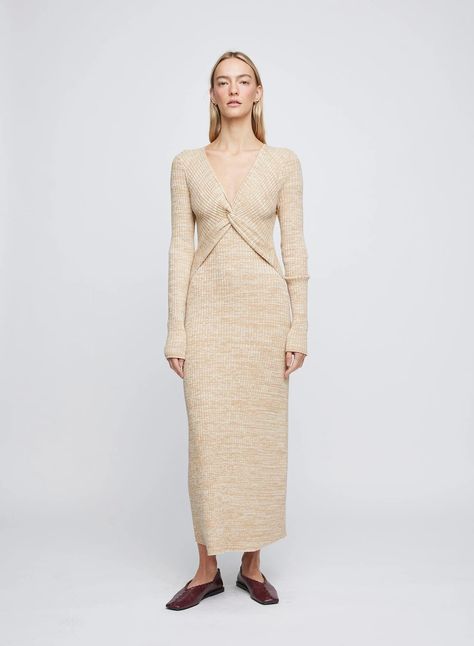 NOVA DRESS (SAND DUNE) – ANNA QUAN US Long Sleeve Knit Maxi Dress, Anna Quan, Knit Maxi Dress, Maxi Knit Dress, Knitwear Tops, Sand Dunes, Top Sales, Long Sleeve Maxi Dress, Everyday Style