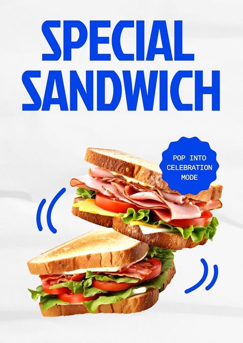 Special sandwich poster template | premium image by rawpixel.com / Aew Sandwich Photography Ideas, Sandwich Poster Design, Dessert Poster Design, Food Design Poster, Poster Commercial, Sandwich Poster, Food Art Poster, Sandwich Design, Big Sandwich