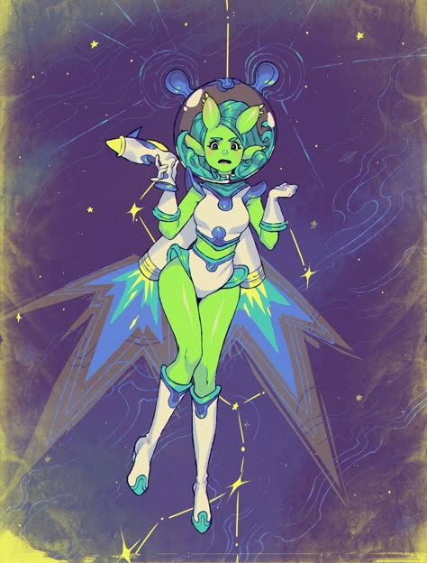 Cute Alien Oc, Alien Character Art, Alien Oc Art, Cyberpunk Alien, Alien Drawings, Alien Aesthetic, Arte Alien, Alien Character, Monster Girls