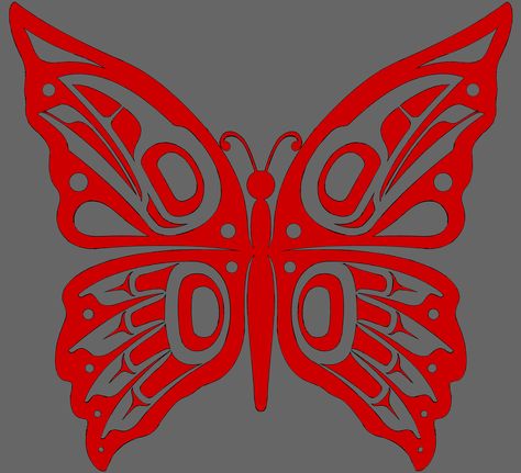 Coastal Native American Art, Cricket Stickers, Tlingit Art, Indigenous Clothing, Cross Drawing, Art Butterflies, Butterfly Sketch, Native Artwork, Coast Salish