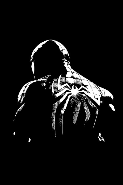 Black And White Spiderman, Appreciation Aesthetic, White Spiderman, Spiderman Noir, Black And White Spider, Spiderman Drawing, Karakter Marvel, Black And White Comics, Black Spiderman