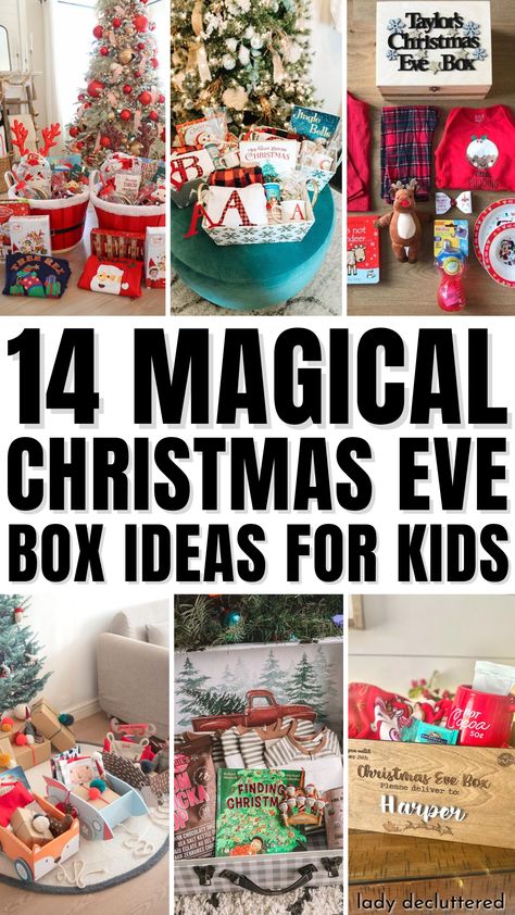 14 Magical Christmas Eve Box Ideas for Kids Christmas Eve Kids Box Ideas, Things To Put In Christmas Eve Boxes, Christmas Eve Kids Ideas, Christmas Eve Present Ideas, Christmas 2024 Gift Ideas Kids, Christmas Children Gifts, Kids Christmas Crafts To Give As Gifts, Christmas For Grandkids, Kid Christmas Basket Ideas