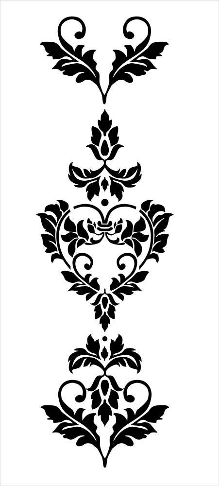 DAMASK HEARTS Wall Stencil - Stencil Up Damask Wall Stencils, Flower Stencil Patterns, Wall Stencil Designs, Horse Stencil, Damask Wall, Furniture Stencils, Rose Stencil, Stencil Wall Art, Henna Stencils