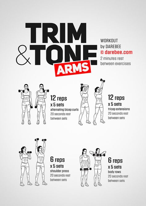 Trim & Tone Arms Workout Darebee Workout, Workout Arms, Tone Arms, Tone Arms Workout, Arm Workout Women, Arms Workout, Musa Fitness, Yoga Iyengar, Toned Arms