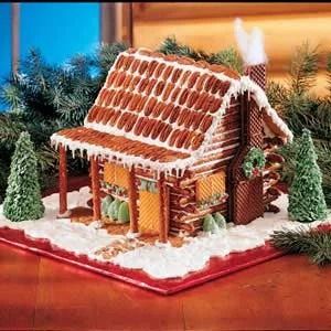 Pretzel Log Cabin Recipe: How to Make It Pretzel Christmas House Log Cabins, Pretzel Rod Log Cabin, Ranch Gingerbread House, Log Gingerbread House Ideas, Pretzel Gingerbread House Log Cabins, Pretzel Cabin Christmas, Gingerbread House Ideas Log Cabin, Gingerbread House Pretzels, Pretzel House Log Cabins