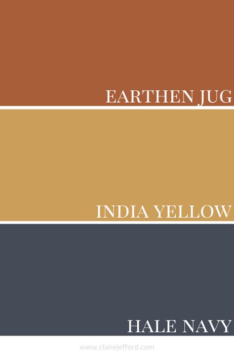 Earthen Jug, India Yellow, Hale Navy Sherwin Williams, Farrow and Ball, Benjamin Moore Kitchen Mustard Yellow, Navy Mustard Rust Living Room, Yellow Snug Room, Navy And Mustard Kitchen, Tumeric Wall Color, Rust And Yellow Bedroom, Sherwin Williams Yellow Kitchen, Mustard Olive Benjamin Moore, Rust And Yellow Color Scheme