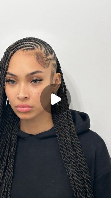 Braided Cornrow Hairstyles Side Part, Fulani Braids Hairstyles Side Part, Stitch Braids And Knotless, Half Braids Half Twists, Latto Braids With Curls, Trending Braided Hairstyles 2024, Braid Styles Women, On Scalp Braids, Lemonade Braids With Island Twist