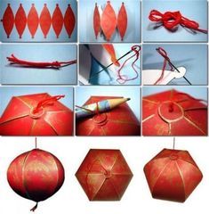 Paper Crafts, Chinese Lanterns for Good Feng Shui and Festive Holiday Decoration Chinese Lanterns Diy, Lanterns Chinese, Asian Crafts, Paper Lanterns Diy, Chinese Crafts, Chinese New Year Crafts, Foods Healthy, Folding Origami, Chinese New Year Decorations