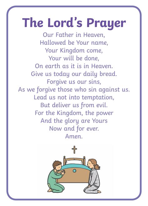 Our Lords Prayer, The Lords Prayer For Kids Free Printable, The Lords Prayer Printable Free, The Lord's Prayer For Kids, Lords Prayer Crafts, Prayer Template, The Lord's Prayer Printable, Lord's Prayer Printable, Prayer For Kids