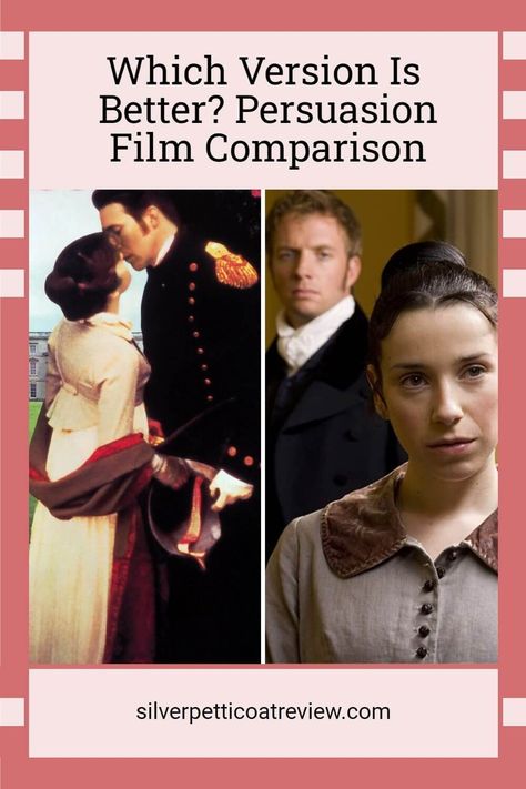 A comparison between two different Persuasion adaptations based on the classic Jane Austen novel. Persuasion 1995 vs. Persuasion 2007. Which one comes out on top? | Persuasion Jane Austen | Romantic Period Dramas | Persuasion Jane Austen movie Persuasion Jane Austen Movie, Persuasion 1995, Persuasion 2007, Persuasion Movie, Jane Austen Persuasion, Rupert Penry Jones, Jane Austen Movies, Ciaran Hinds, Persuasion Jane Austen