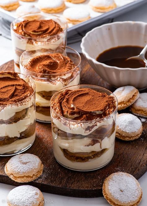 Gluten Free Tiramisu Cups - These luxuriously delicious gluten free tiramisu cups are a really fun and cute idea to serve at parties, and they’re also a great alternative if you want to make a smaller batch of tiramisu. With homemade mini gluten free ladyfinger biscuits and a velvety-smooth mascarpone cream, they’re very easy to assemble and they look amazing. Gluten free desserts. Gluten free recipes. Entertaining ideas. Party ideas. Party food. Entertaining Ideas Party, Gluten Free Tiramisu, Tiramisu Cups, Homemade Tiramisu, Tiramisu Dessert, Mini Torte, Mascarpone Cream, Tiramisu Cake, Homemade Gluten Free