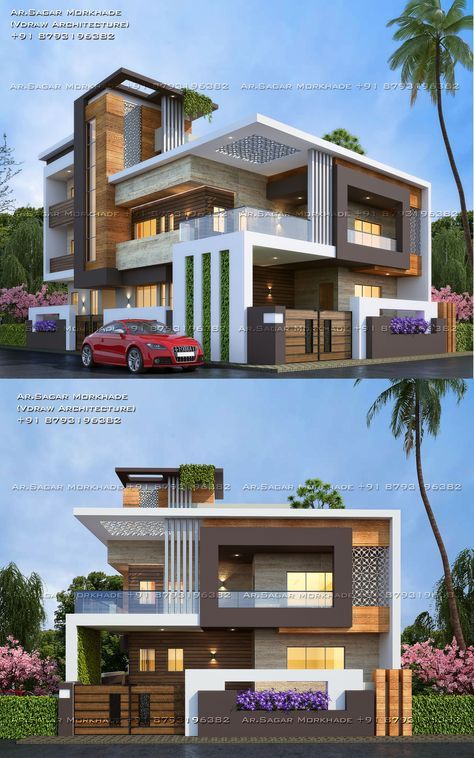 Flat Roof House Designs, Rumah Moden, Flat Roof House, Eksterior Modern, 2 Storey House Design, Two Story House, Small House Design Exterior, Best Modern House Design, Bungalow Exterior