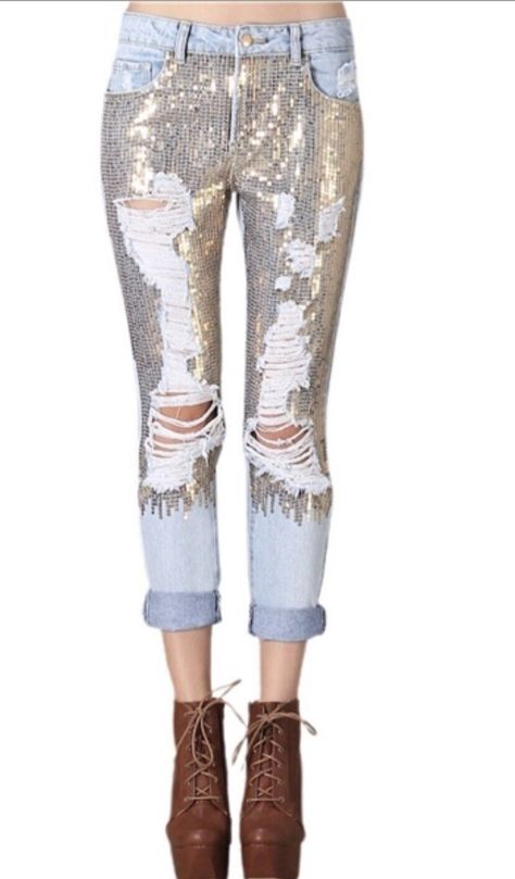 Gold sequin pants outfit