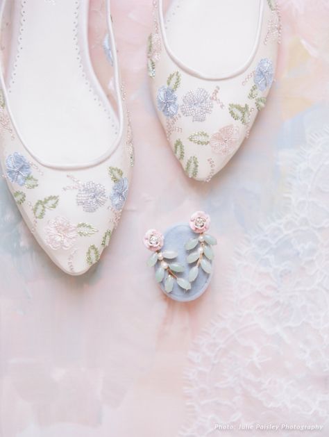 Chloe Flower Embellished Embroidered Heels - Praise Chloe Flower, Heels Flower, Embroidered Heels, Evening Heels, Embellished Shoes, Shoe Crafts, Wedding Flats, Embroidered Shoes, Learn Crafts