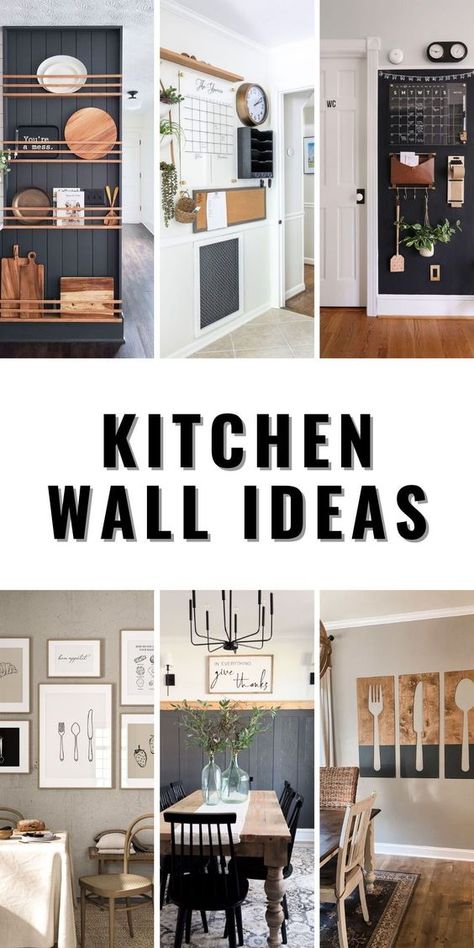 Reinvent your kitchen with wall ideas that are anything but ordinary. Opt for a half-painted look for a modern yet understated style. Combine this with rustic elements like farmhouse decor and unique accents to create a space that's both functional and visually appealing. Use colors and mirrors strategically to make even the smallest kitchen feel open and welcoming. It's all about balancing the bare with the decorated for a harmonious blend. Aesthetic Kitchen Pantry, Kitchen Modern Wall Decor, Above Kitchen Sink Wall Decor, Kitchen Wall Photo Ideas, Kitchen Accent Colors Ideas, Kitchen Dining Wall Ideas, Open Dining Room Wall Decor, Open Kitchen Wall Ideas, Small Kitchen Decor Ideas Modern