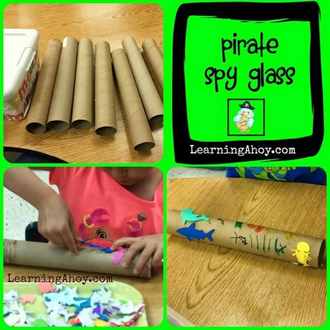 Pirates Of The Caribbean Activities, Pirate Spyglass Craft, Pirate Classroom Activities, Pirate Theme Crafts, Pirate Activities Preschool, Preschool Pirates, Pirate Vbs, 2 Week Meal Plan, Pirate Craft