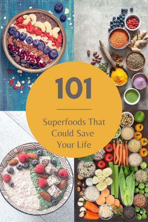 101 Superfoods List - Superfoodliving.com Supreme Super Foods List, List Of Superfoods, Superfoods List, Superfood Diet, Superfood Powders, Vegan Superfoods, Super Foods List, Easy Breakfast Options, Prenatal Health