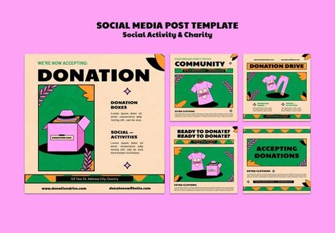 Donation Design Ideas, Donation Instagram Post, Social Media Fundraising Post, Charity Design Ideas, Donation Social Media Design, Fundraising Graphic Design, Charity Social Media Design, Social Post Template, Donation Drive Poster