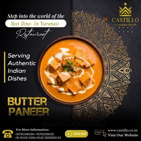 "Savor the flavors of India at Khaboos Restaurant! From our iconic butter paneer to a menu bursting with authenticity, we're Varanasi's top choice for a memorable dining experience. Join us and taste the difference!
𝑭𝒐𝒓 𝒐𝒓𝒅𝒆𝒓 & 𝒓𝒆𝒔𝒆𝒓𝒗𝒂𝒕𝒊𝒐𝒏𝒔 𝒄𝒂𝒍𝒍: +91 7311186126/+917311186531
#birthdaycelebration #Castillo #khaboossresturant #varanasi_ghat #couplefriendly #suprisebirthday Indian Restaurant Social Media Post, Restaurant Social Media Ideas, Restaurant Creatives, Restaurant Posters, Butter Paneer, Restaurant Ad, Food Videography, Restaurant Social Media, Restaurant Poster