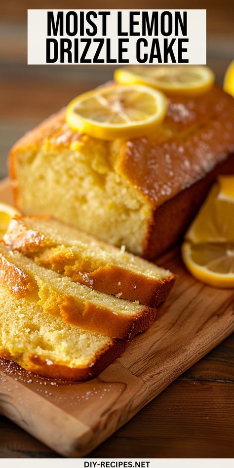 Get a moist and delicious lemon drizzle cake with this foolproof recipe. Iced Lemon Cake, Best Lemon Drizzle Cake Recipe, Best Lemon Drizzle Cake, English Dessert Recipes, Easy Lemon Drizzle Cake, Lemon Drizzle Cake Recipe, Easy Lemon Cake Recipe, Orange Cakes, Tea Breads