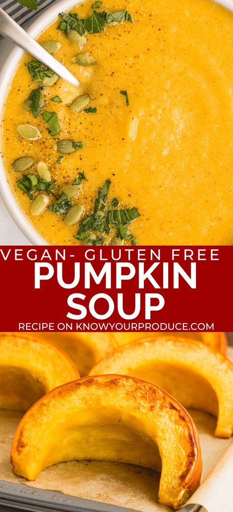 Roast Soup, Vegan Pumpkin Soup Recipe, Roasted Pumpkin Soup Recipe, Creamy Pumpkin Soup Recipe, Pumpkin Soup Recipe Easy, Fresh Pumpkin Recipes, Pumpkin Soup Healthy, Spicy Pumpkin Soup, Roasted Vegetable Soup