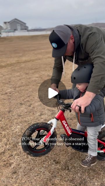 Mallory Mack on Instagram: "I’m pretty sure this was Brooks happiest day in his life so far 🤣 

When we went to go look at them, Brooks was on his tippy toes & I thought he was too small still, but he was excited & we thought we would just give it a try. I seriously can’t believe how well he did when we took him out. He’s figuring out the throttle & his balance is amazing! Andrew and I just kept looking at each other in disbelief. & he isn’t quite strong enough to pull back hard on the throttle so there were no crazy starts. 

Also if you don’t know what a Stacyc is, it’s basically an electric strider bike. It helps them learn throttle control & is a stepping stone to a full on dirt bike. 

He can ride a bike great, but only says 3 words 🤣 love our little dirt bike obsessed boy 🥰

#stac Strider Bike, Looking At Each Other, In Disbelief, Ride A Bike, Words Love, Stepping Stone, Dirt Bike, Just Giving, Bike Ride