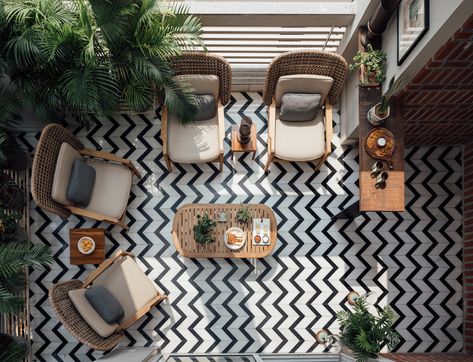 Terrace Tiling Ideas, Black And White Balcony Tiles, Black White Flooring Pattern, Terrace Flooring Design, Terrace Flooring Pattern, Balcony Flooring Design, Terrace Flooring Ideas Outdoor, Balcony Tiles Design, Black And White Terrace