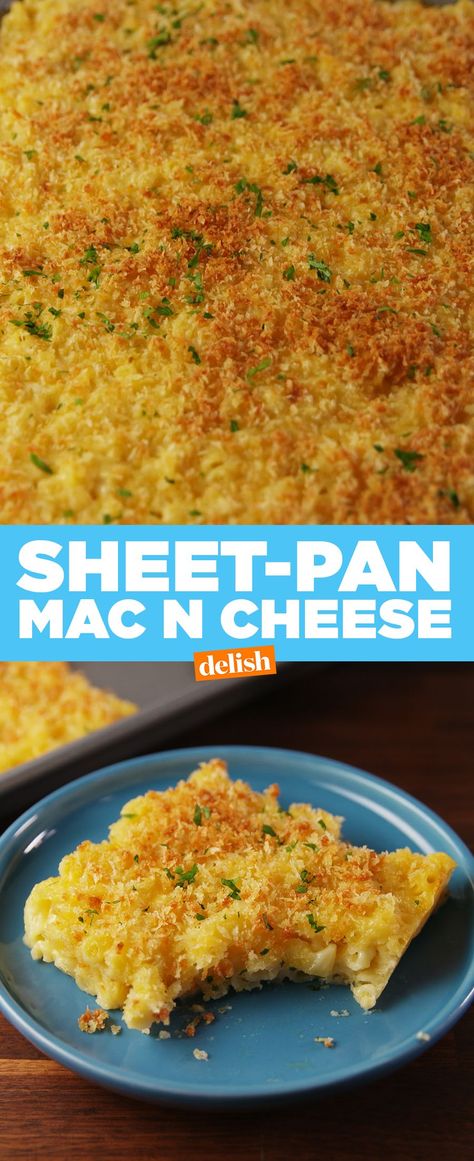 This Sheet-Pan Mac & Cheese Recipe Is GENIUSDelish Sheet Pan Mac And Cheese, Pan Mac And Cheese, Mac Cheese Recipes, Mac And Cheese Recipe, Pan Recipes, Mac Cheese, Mac N Cheese Recipe, Macaroni Cheese, Cheese Recipe