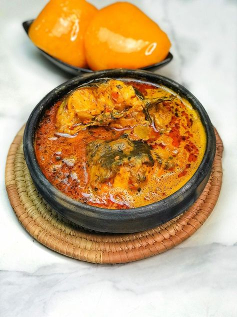 Banga Soup And Starch, African Soups, Banga Soup, African Soup, Nigerian Foods, Okra Soup, Swallow Food, Nigeria Food, African Recipes Nigerian Food